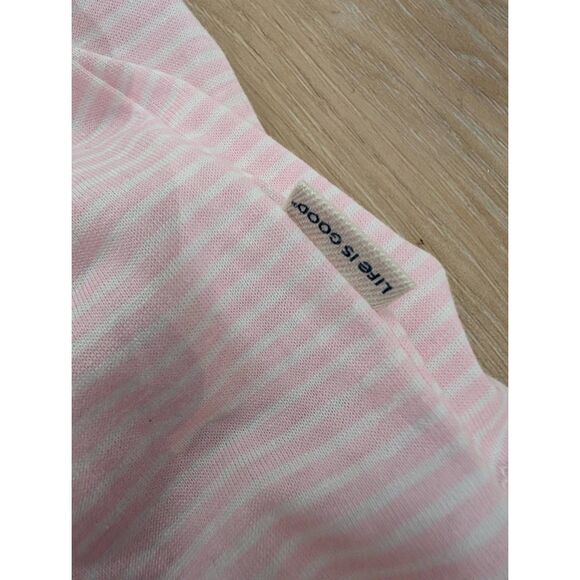 Life Is Good Pink Daisy Bee Nightgown Women’s L Striped Sleep Shirt NWT - Picture 11 of 12